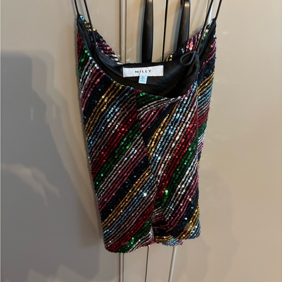 Milly Multicolor Sequin Top SPARKLING ! Bling! HOLIDAY - Picture 3 of 4